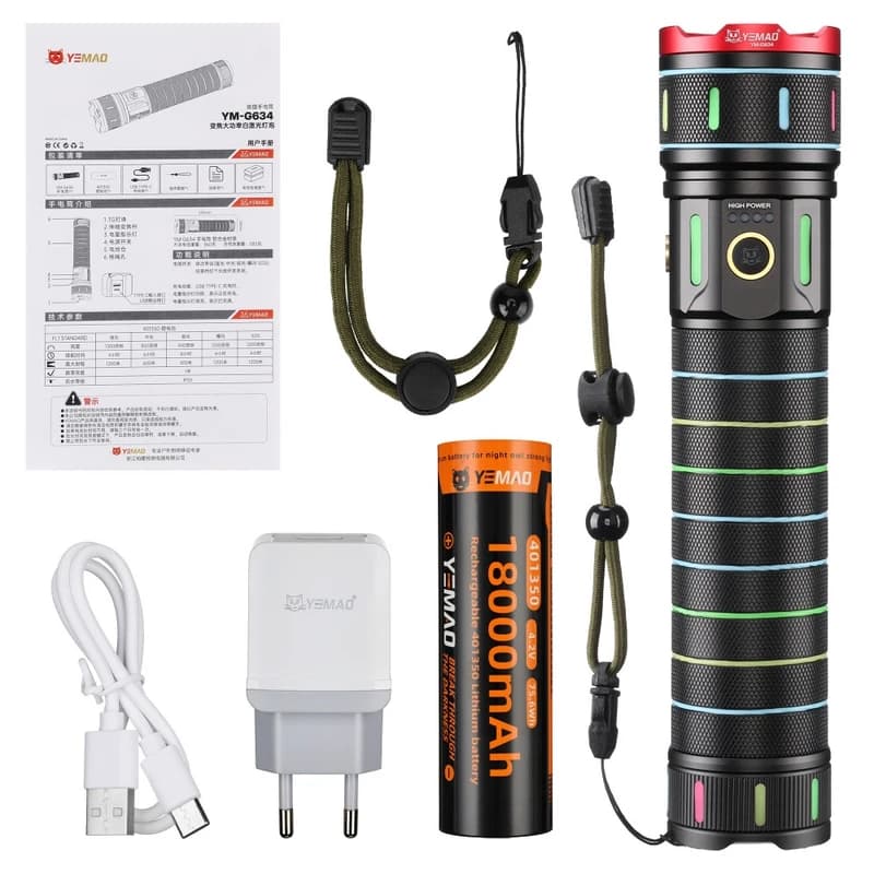 Ліхтар YEMAO YM-G634 TG 30W, 1x401350, Power Bank, ЗУ Type-C, zoom, кейс — фото 9