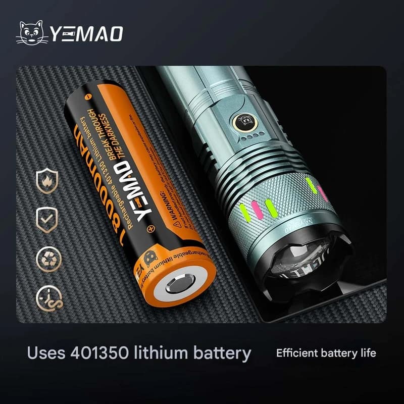 Ліхтар YEMAO YM-G635 TG 30W, 1x401350, Power Bank, ЗУ Type-C, zoom, кейс — фото 6