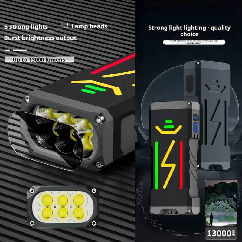 Ліхтар YEMAO YM-G666Y 6P90, Li-Ion акумулятор, Power Bank, ЗУ Type-C, чохол — фото 4