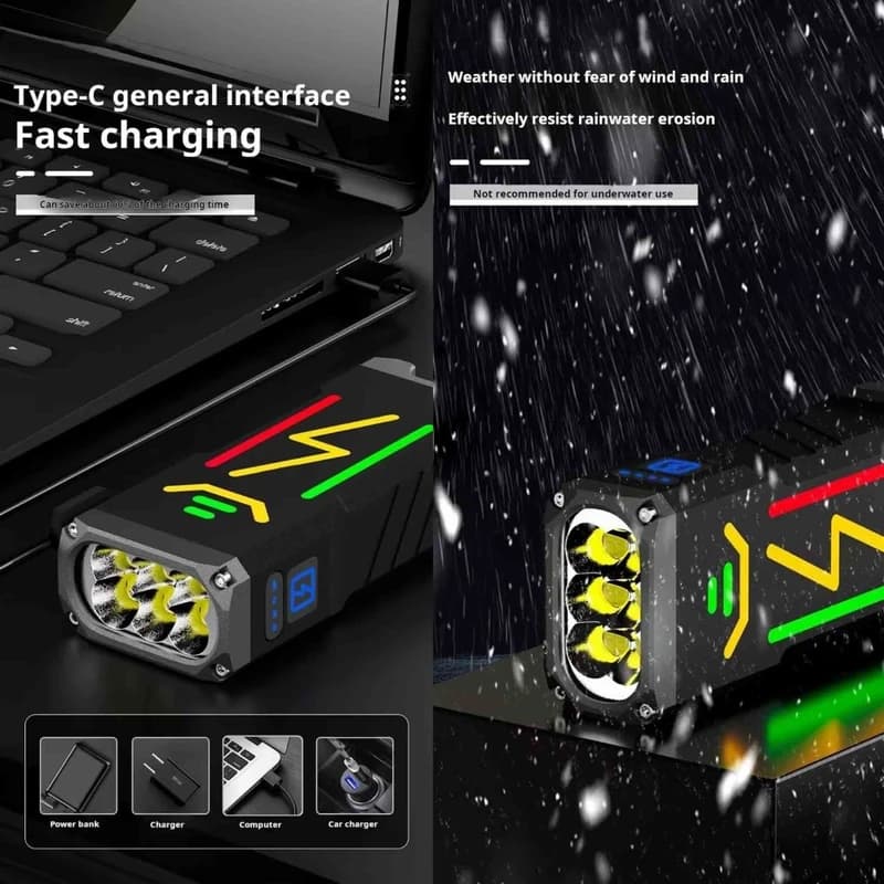 Ліхтар YEMAO YM-G666Y 6P90, Li-Ion акумулятор, Power Bank, ЗУ Type-C, чохол — фото 7