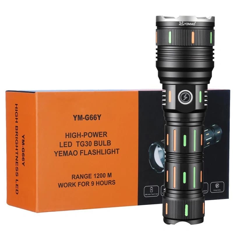 Ліхтар YEMAO YM-G66Y TG 30W, 1x32850, Power Bank, ЗУ Type-C, zoom