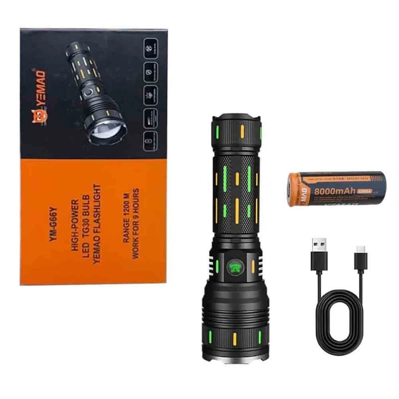 Ліхтар YEMAO YM-G66Y TG 30W, 1x32850, Power Bank, ЗУ Type-C, zoom — фото 10