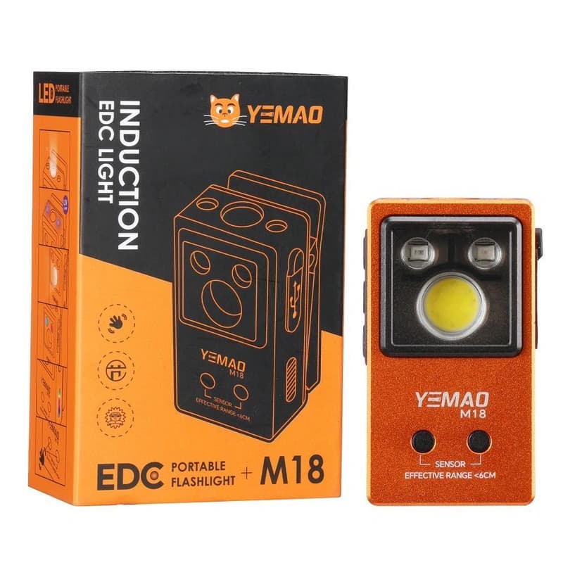 Ліхтар YEMAO YM-M18 TG+2UV+SMD(RGB), Motion Sensor , Li-Ion акумулятор, ЗУ Type-C, магніт, кліпса — фото 1