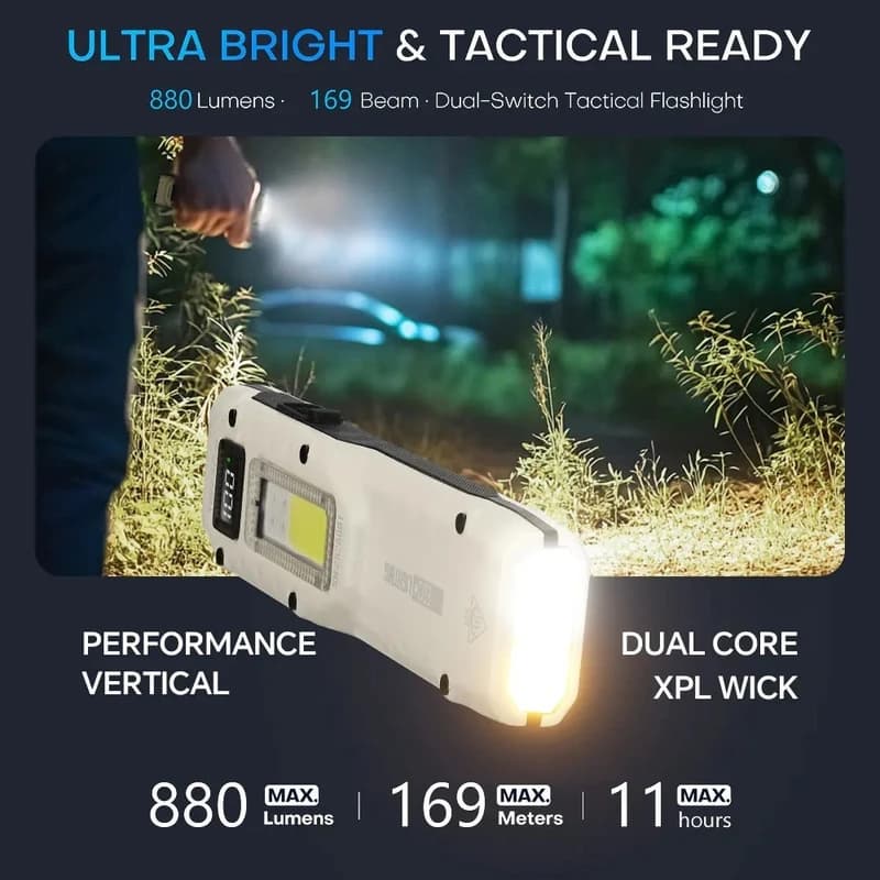 Ліхтар YEMAO YM-M28 2XPL+COB(White+Red)+UV, Li-Ion акумулятор, ЗУ Type-C, кліпса — фото 6