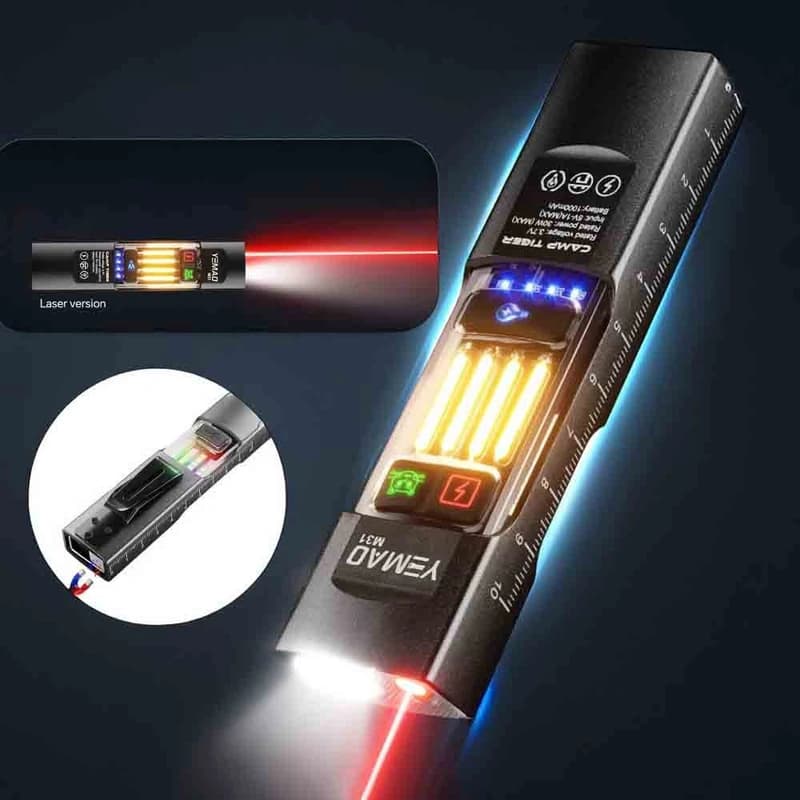Ліхтар YEMAO YM-M31 P50+лазер(RED)+SMD(RGB), Li-Ion акумулятор, ЗУ Type-C, магніт, затискач — фото 6
