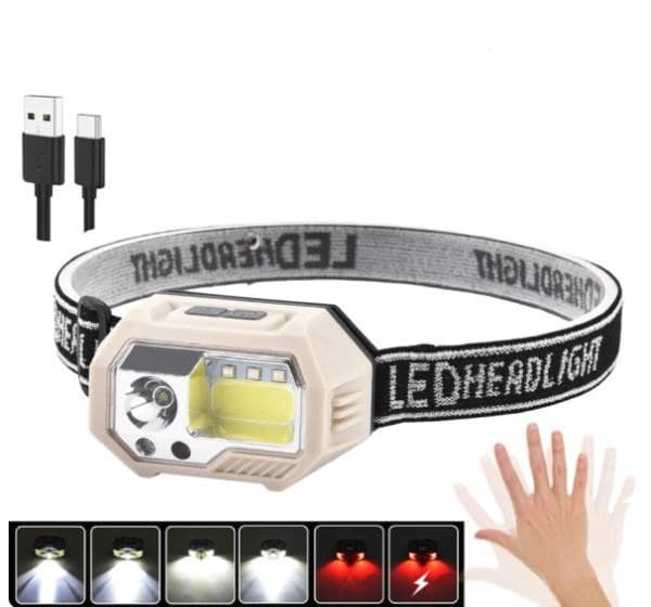 Ліхтар налобний SH-S9-XPE+COB+3SMD(Red), Motion Sensor, Li-Ion акумулятор, ЗП Type-C, Box — фото 3