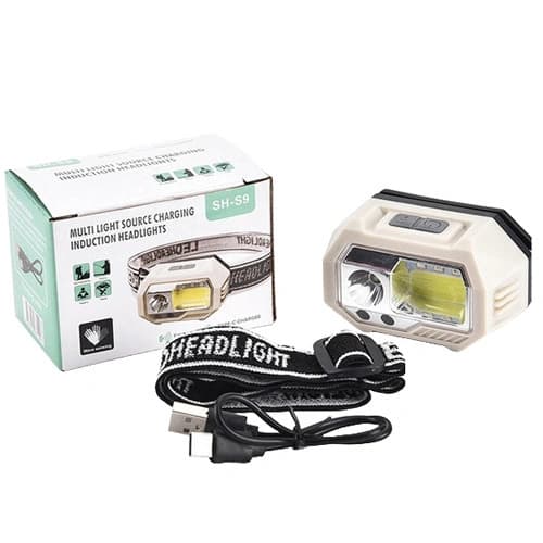 Ліхтар налобний SH-S9-XPE+COB+3SMD(Red), Motion Sensor, Li-Ion акумулятор, ЗП Type-C, Box — фото 5