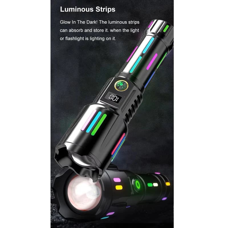Ліхтар NIGHT VISION FLUORESCENCE W515-PM10-TG, Power Bank,, індикація заряду, 1x26650, ЗП Type-C, zoom, Box — фото 4