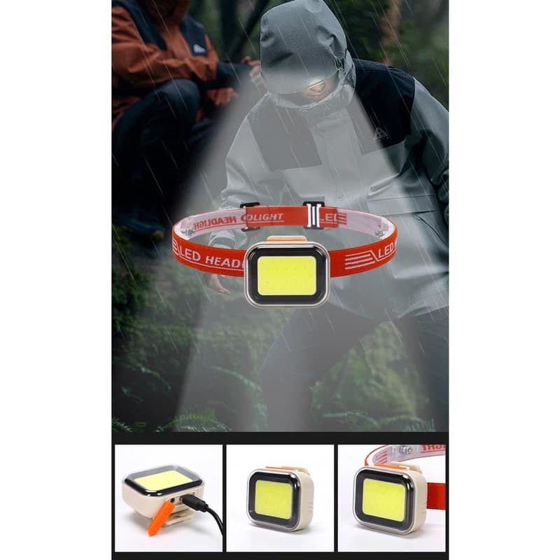 Ліхтар налобний CY-2027-B-COB(white+red), Li-Ion акумулятор, ЗП Type-C — фото 10