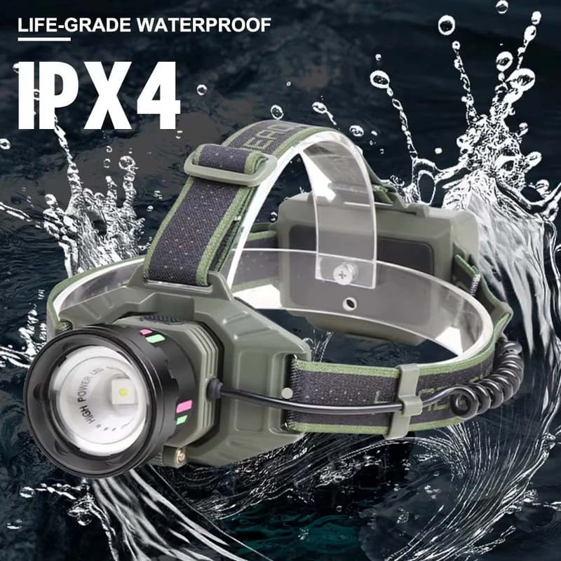 Ліхтар налобний NIGHT VISION FLUORESCENCE 8098-TG, IPX4, 2x18650/2x21700, ЗП Type-C, zoom, Box — фото 3