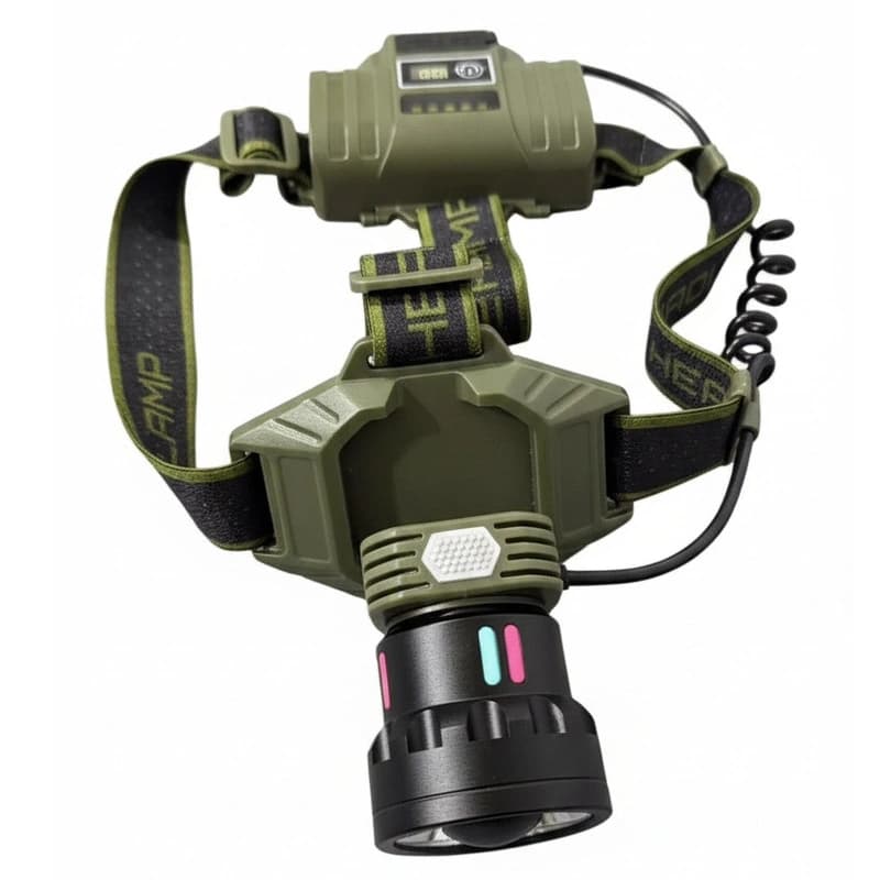 Ліхтар налобний NIGHT VISION FLUORESCENCE 8098-TG, IPX4, 2x18650/2x21700, ЗП Type-C, zoom, Box — фото 8
