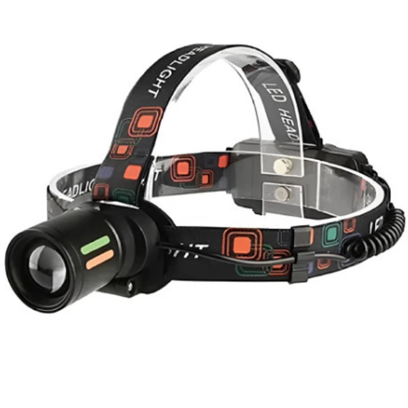 Ліхтар налобний NIGHT VISION FLUORESCENCE W668-TG, 2x18650, ЗП Type-C, zoom, Box — фото 1