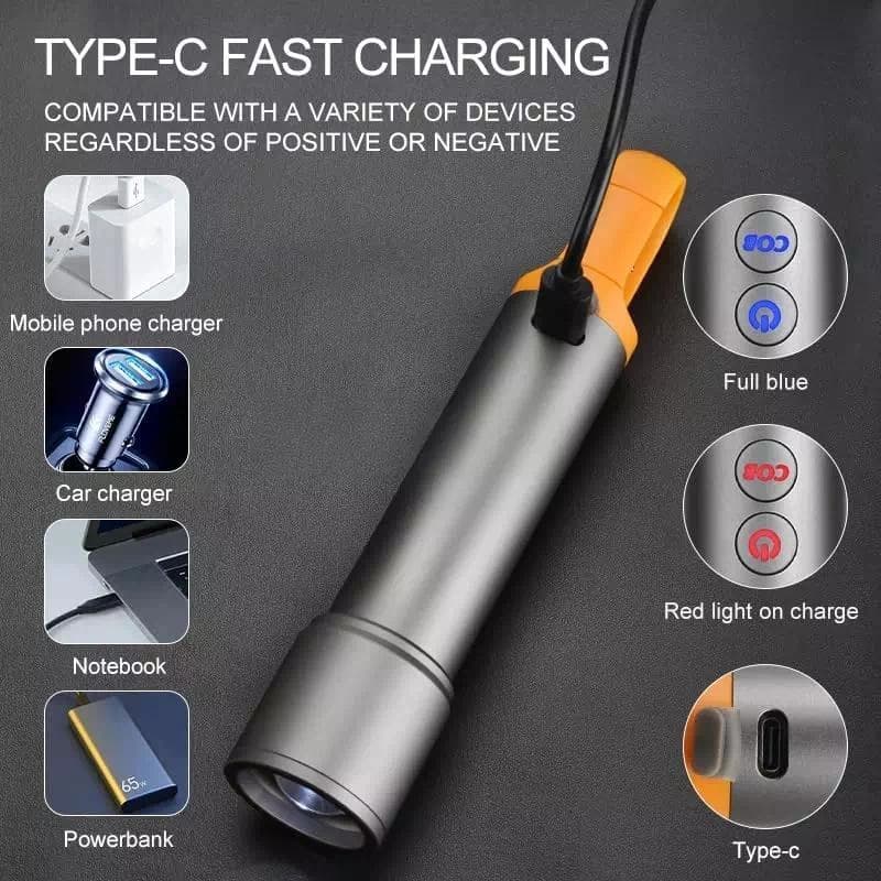 Ліхтар CB-X723-TG+3LED, Li-Ion акумулятор, 3 фільтри, ЗП Type-C, zoom, Box — фото 7
