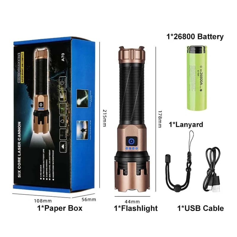 Ліхтар A70-GT, 1x26800, Power Bank, ЗП Type-C, zoom, Box — фото 9
