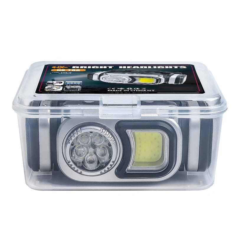 Ліхтар налобний HX-T60-5SMD+COB(White+Red), Waterproof, 1x18650, ЗП Type-C, магніт, Box — фото 5