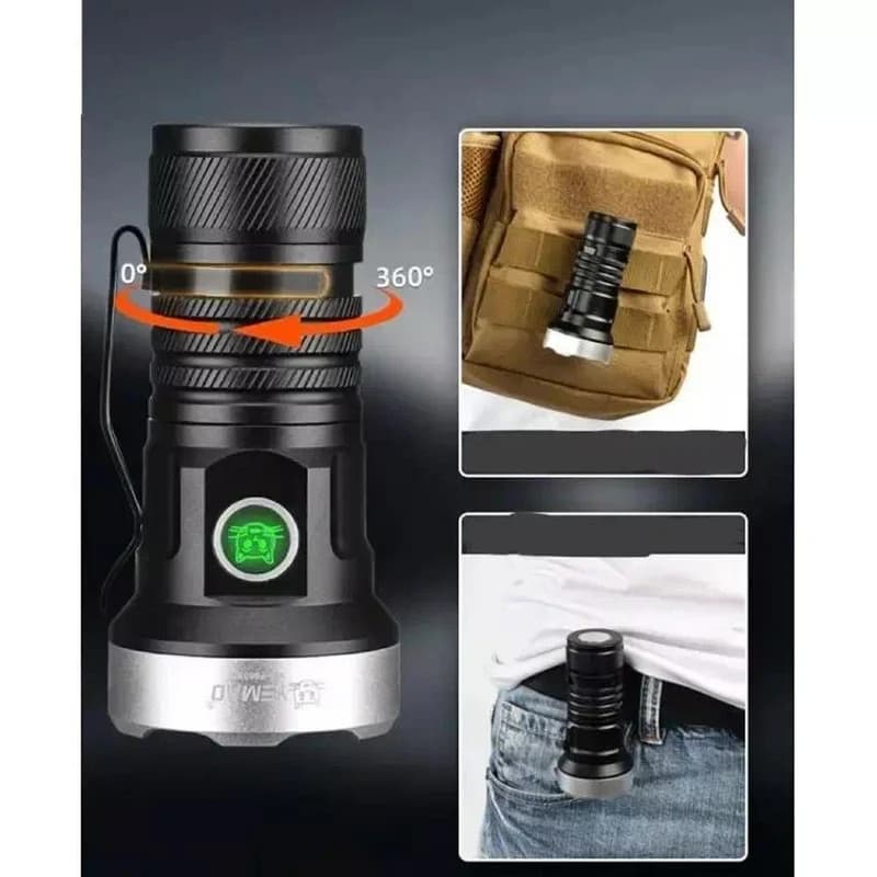 Ліхтар YEMAO YM-F963X-5XTE+4XPE, multi-color light, UV, 1x26650/26350, ЗУ Type-C, магніт, ковпачок — фото 3