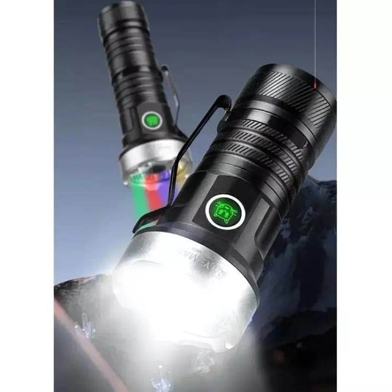 Ліхтар YEMAO YM-F963X-5XTE+4XPE, multi-color light, UV, 1x26650/26350, ЗУ Type-C, магніт, ковпачок — фото 4