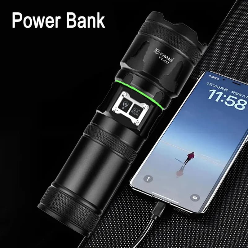 Ліхтар YEMAO YM-G37-TG-30W, 1x40700, Power Bank, ЗУ Type-C, zoom, функція лампи, IP66 — фото 6