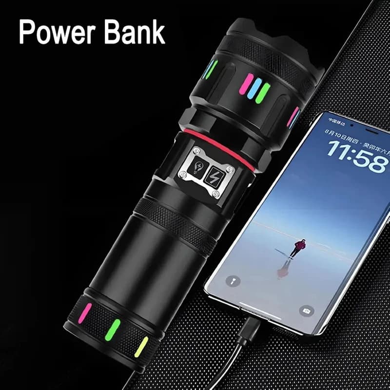 Ліхтар YEMAO YM-G37Y-TG-30W, 1x40700, Power Bank, ЗУ Type-C, zoom, функція лампи, IP66 — фото 7