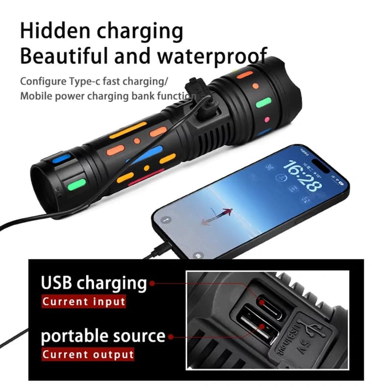 Ліхтар YEMAO YM-G85-TG, 1x32850, Power Bank, ЗУ Type-C, zoom — фото 9