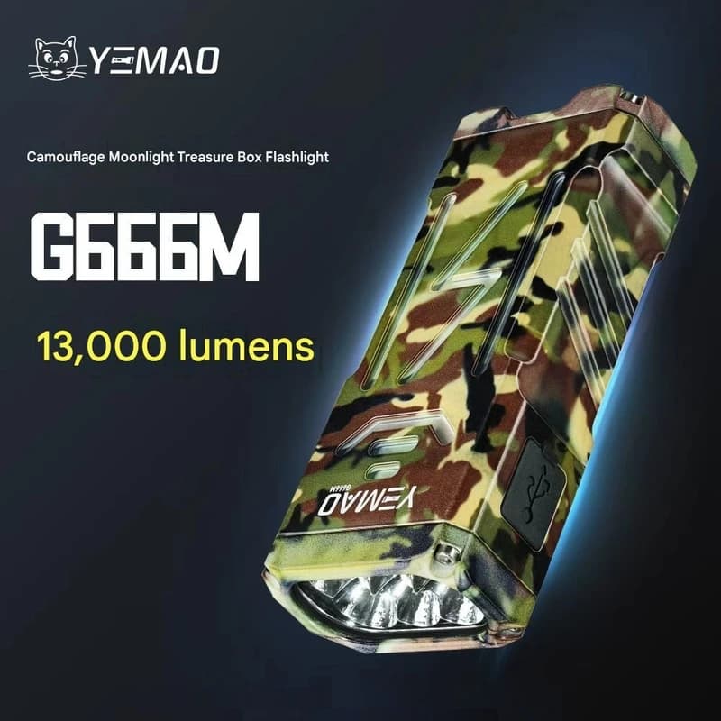 Ліхтар YEMAO YM-G666M-6P80, Li-Ion акумулятор, Power Bank, ЗУ Type-C, чохол — фото 2