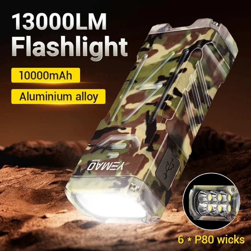 Ліхтар YEMAO YM-G666M-6P80, Li-Ion акумулятор, Power Bank, ЗУ Type-C, чохол — фото 5