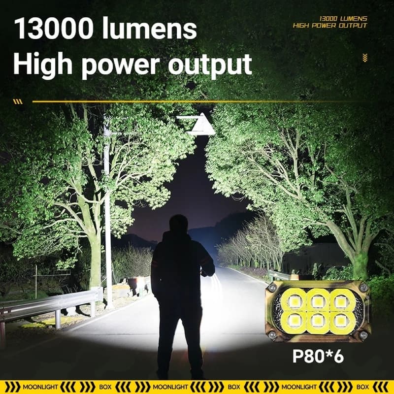 Ліхтар YEMAO YM-G666M-6P80, Li-Ion акумулятор, Power Bank, ЗУ Type-C, чохол — фото 6