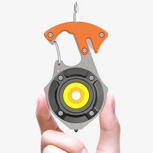 Ліхтар MULTIFUNCTIONAL W5143-COB(White+Yellow+Red), multitool, Li-Ion акумулятор, магніт, карабін, викрутка, ЗП Type-C — фото 4