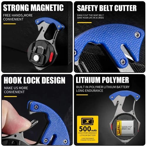 Ліхтар MULTIFUNCTIONAL W5143-COB(White+Yellow+Red), multitool, Li-Ion акумулятор, магніт, карабін, викрутка, ЗП Type-C — фото 5