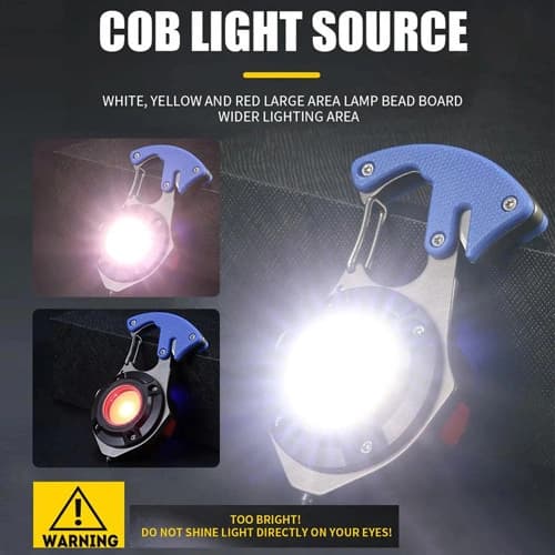 Ліхтар MULTIFUNCTIONAL W5143-COB(White+Yellow+Red), multitool, Li-Ion акумулятор, магніт, карабін, викрутка, ЗП Type-C — фото 9