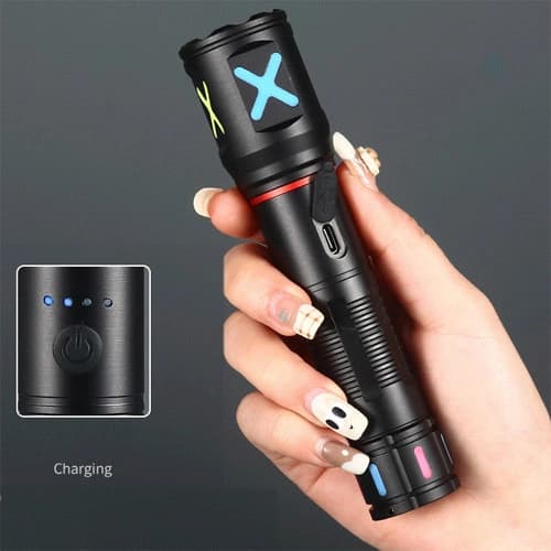 Ліхтар PLD-CA166-3 1 РЕЖИМ WHITE LASER LED PM10-TG, 1х18650, індикація заряду, ЗУ Type-C, zoom, Box — фото 4