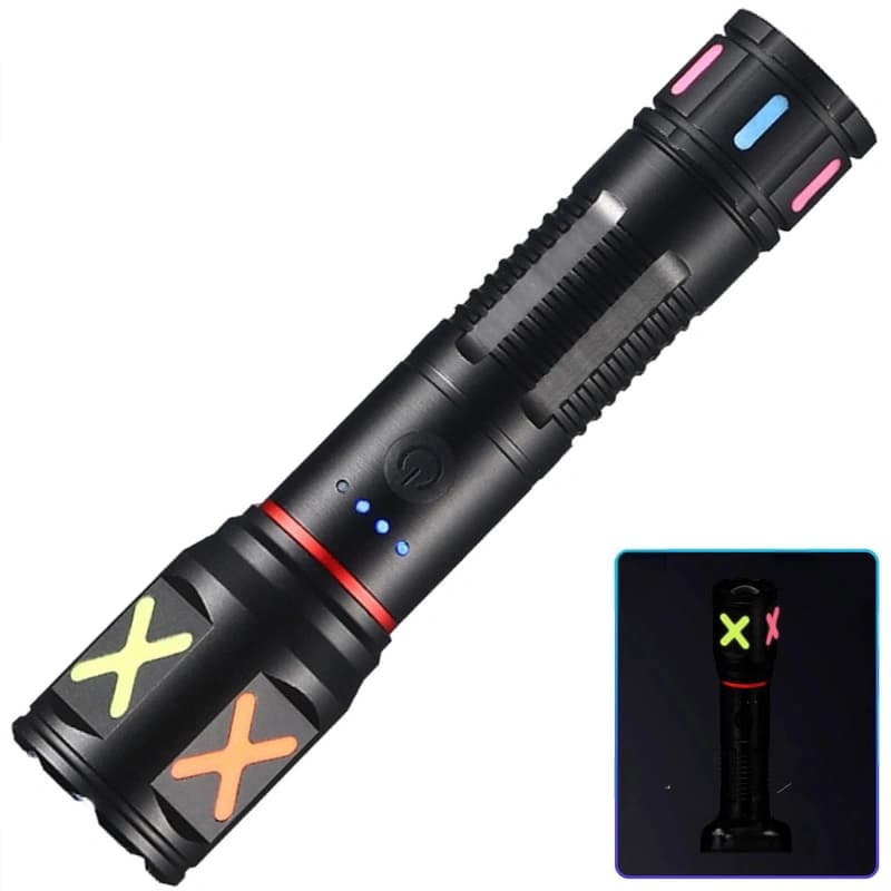 Ліхтар PLD-CA166-3 1 РЕЖИМ WHITE LASER LED PM10-TG, 1х18650, індикація заряду, ЗУ Type-C, zoom, Box — фото 10