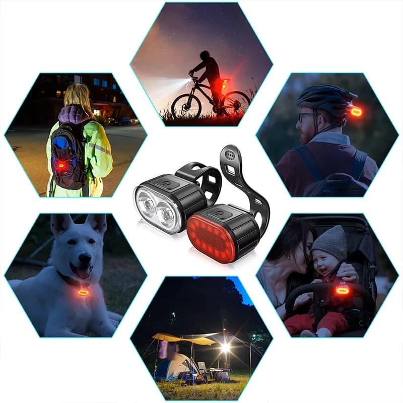 Велокомплект ZH-078-2LED ліхтар + STOP-14SMD, waterproof, Li-Ion акумулятор, ЗП Type-C — фото 2