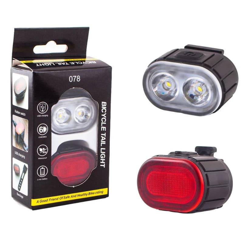 Велокомплект ZH-078-2LED ліхтар + STOP-14SMD, waterproof, Li-Ion акумулятор, ЗП Type-C — фото 9