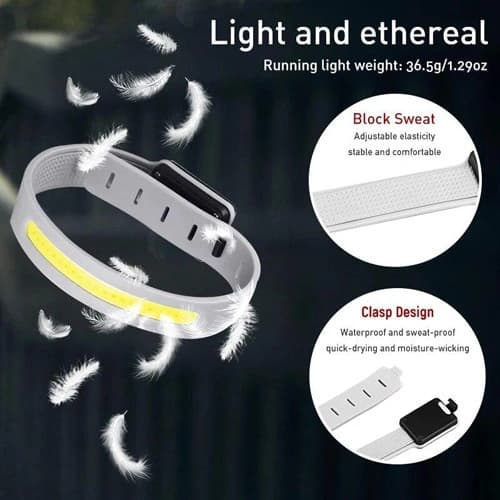 Світлодіодний LED браслет безпеки YD2307-COB(White+Red), Waterproof, Li-Ion акумулятор., ЗП Type-C — фото 5
