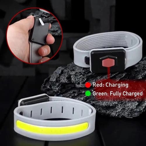 Світлодіодний LED браслет безпеки YD2307-COB(White+Red), Waterproof, Li-Ion акумулятор., ЗП Type-C — фото 6