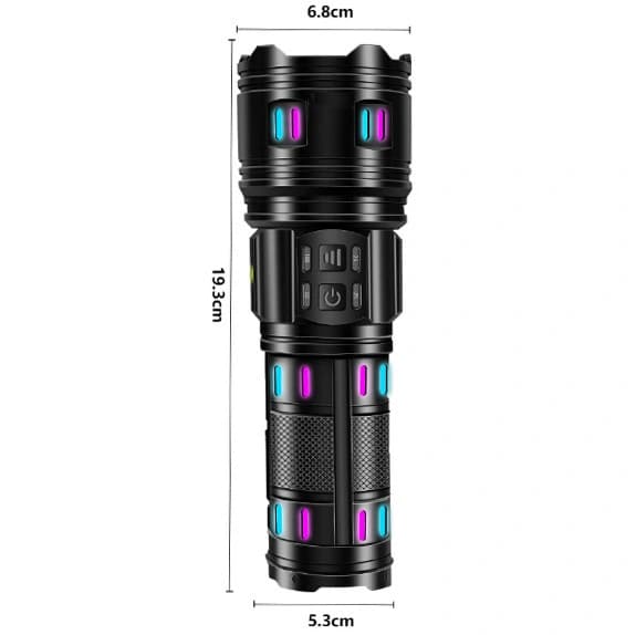 Ліхтар NIGHT VISION FLUORESCENCE AK177-1 WHITE LASER LED PM60-TG, 4х18650, Power Bank, індикація заряду, ЗП Type-C, zoom, 5 — фото 2