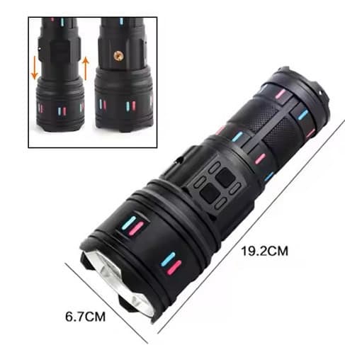 Ліхтар NIGHT VISION FLUORESCENCE AK177-1 WHITE LASER LED PM60-TG, 4х18650, Power Bank, індикація заряду, ЗП Type-C, zoom, 5 — фото 5