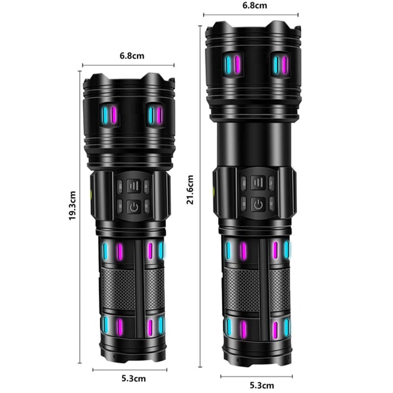 Ліхтар NIGHT VISION FLUORESCENCE AK177-1 WHITE LASER LED PM60-TG, 4х18650, Power Bank, індикація заряду, ЗП Type-C, zoom, 5 — фото 7