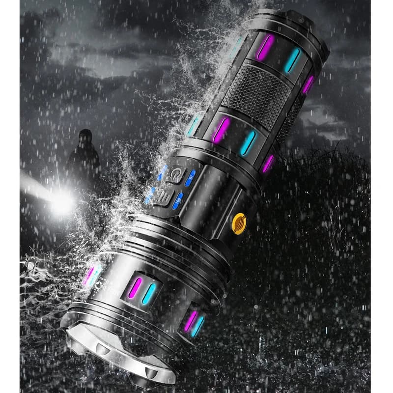 Ліхтар NIGHT VISION FLUORESCENCE AK177-1 WHITE LASER LED PM60-TG, 4х18650, Power Bank, індикація заряду, ЗП Type-C, zoom, 5 — фото 9
