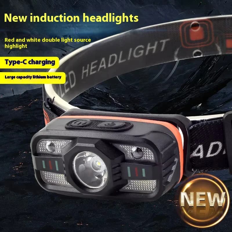 Ліхтар налобний WH-0188-XPE+SMD(White+Red), Motion Sensor, Li-Ion акумулятор, ЗП Type-C — фото 3