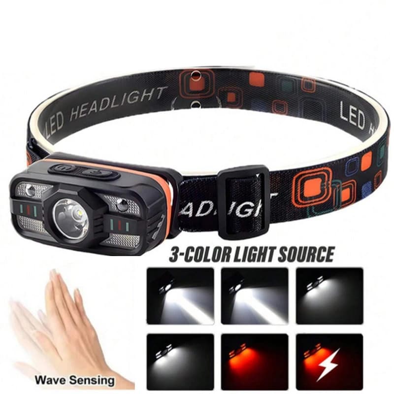 Ліхтар налобний WH-0188-XPE+SMD(White+Red), Motion Sensor, Li-Ion акумулятор, ЗП Type-C — фото 9