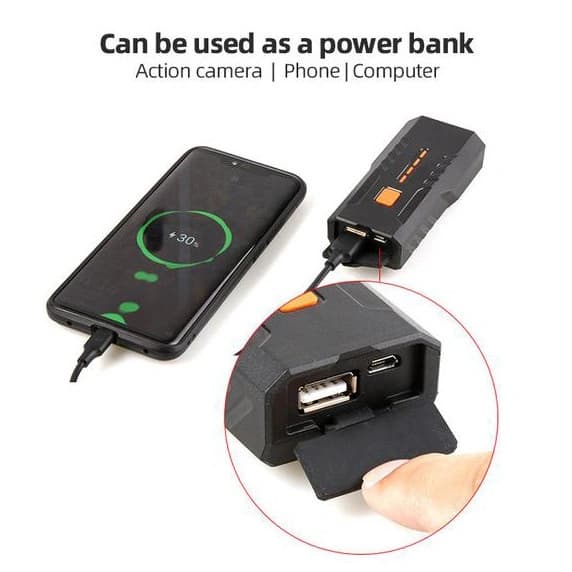 Велофара BC25S, 300LM, Waterproof, Power Bank, Li-Ion акумулятор, ЗП Type-C, індикація заряду — фото 5