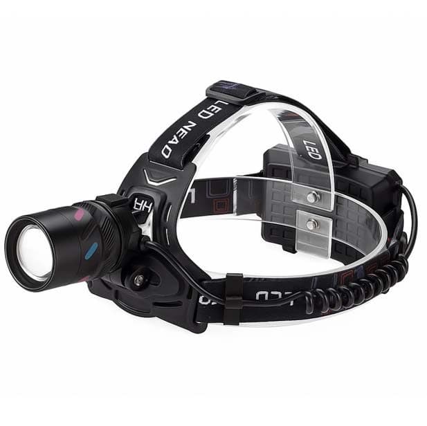 Ліхтар налобний NIGHT VISION FLUORESCENCE CT012-3L-TG, 1 РЕЖИМ, Power Bank, 3x18650, ЗП Type-C, zoom, Box — фото 2