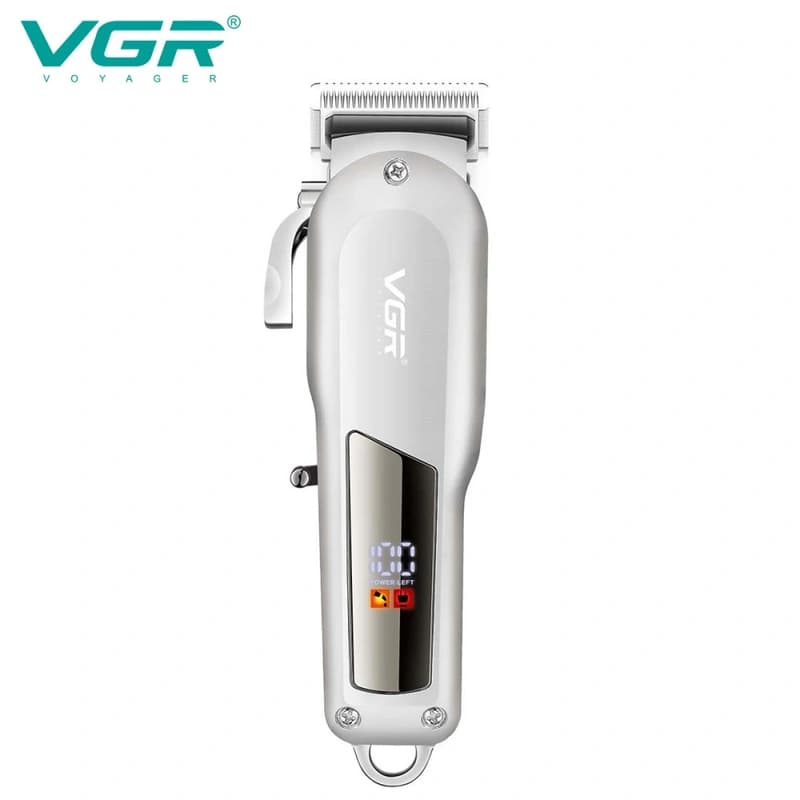 Машинка (триммер) для стрижки волосся VGR V-278 SILVER, Professional, 6 насадок, LED Display, STRONG BATTERY — фото 2