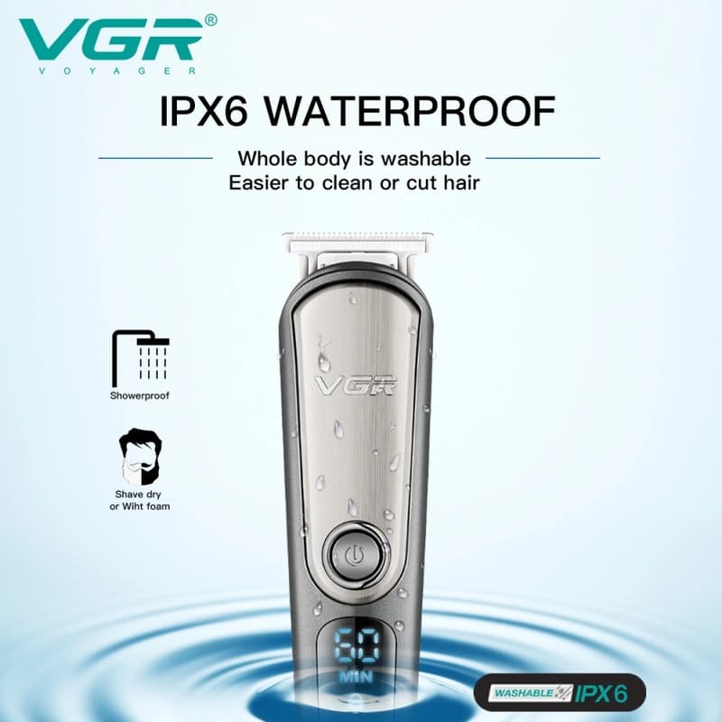 Набір для стрижки VGR 6 в 1 V-105, 5 насадок, LED Display, IPX6 — фото 10