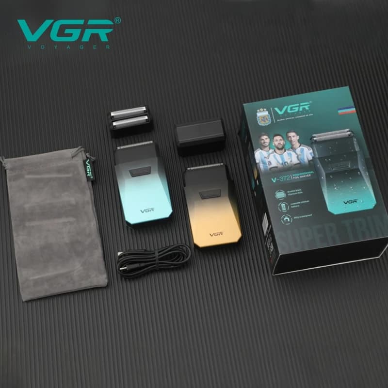 Електробритва VGR V-372 GREEN шейвер, подвійне лезо, 7500 RPM, IPX7 — фото 3