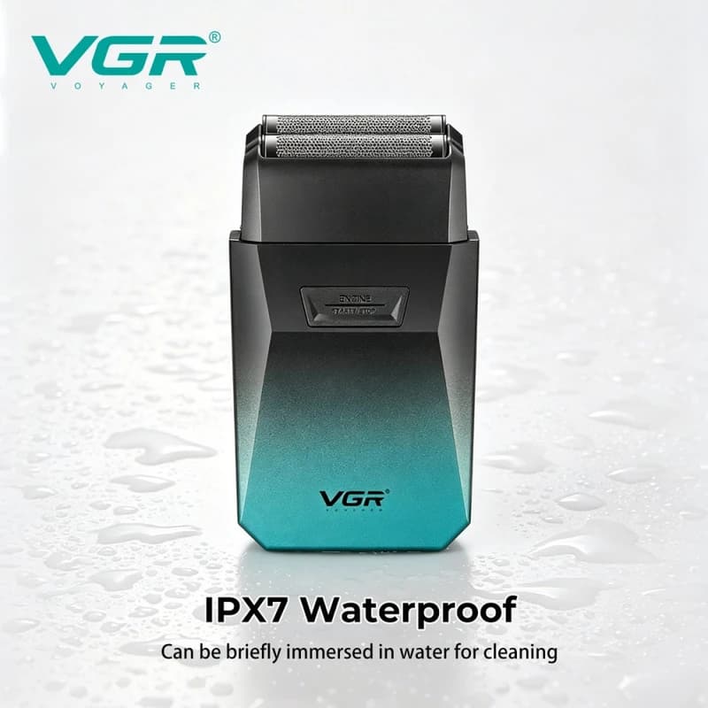 Електробритва VGR V-372 GREEN шейвер, подвійне лезо, 7500 RPM, IPX7 — фото 7