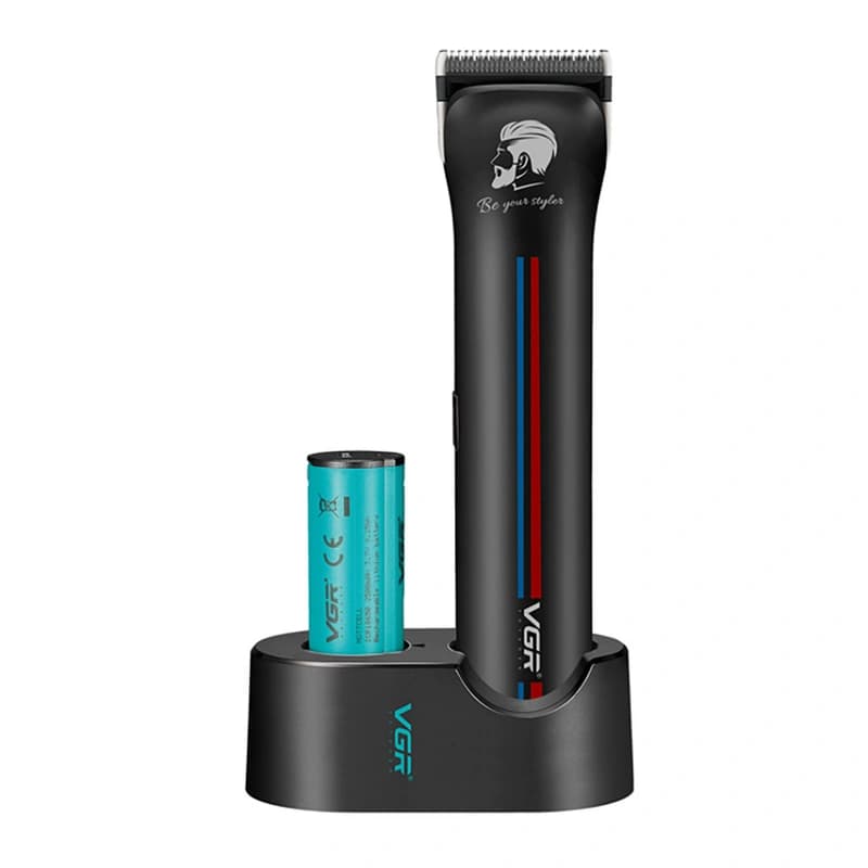 Акумуляторна машинка для стриження (clipper) VGR V-160 BLACK, 6 насадок, 8000RPM — фото 2