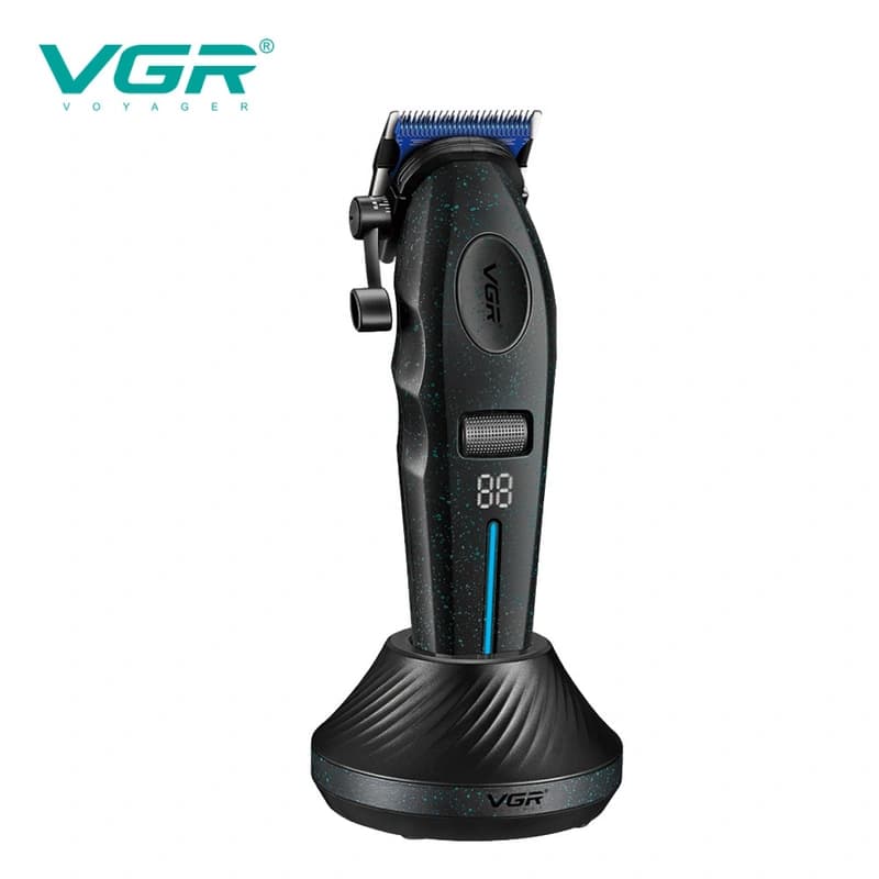 Акумуляторна машинка для стрижки (clipper) VGR V-887C BLACK, 6 насадок, 9000RPM — фото 2